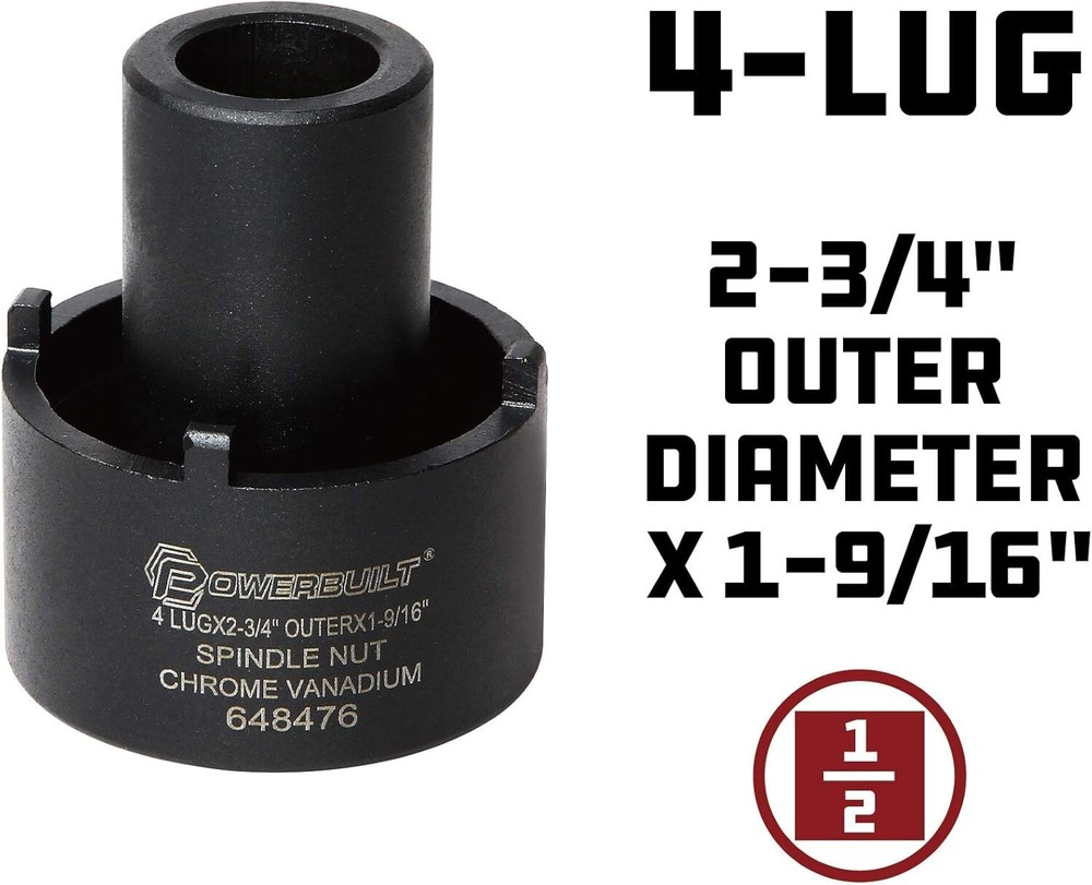 Spindle Nut Socket, 4 Lugs For Ford Vehicles - 648476