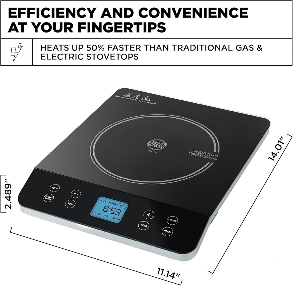 Portable induction cooktop, hot plate, programmable single burner