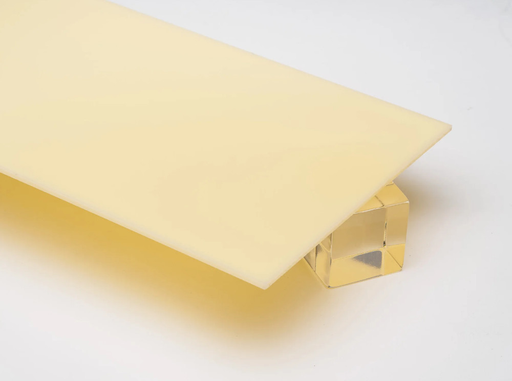 1/8" (3mm) Solid Ivory Beige Cast Acrylic Plexiglass Sheet 12" x 12" Nominal