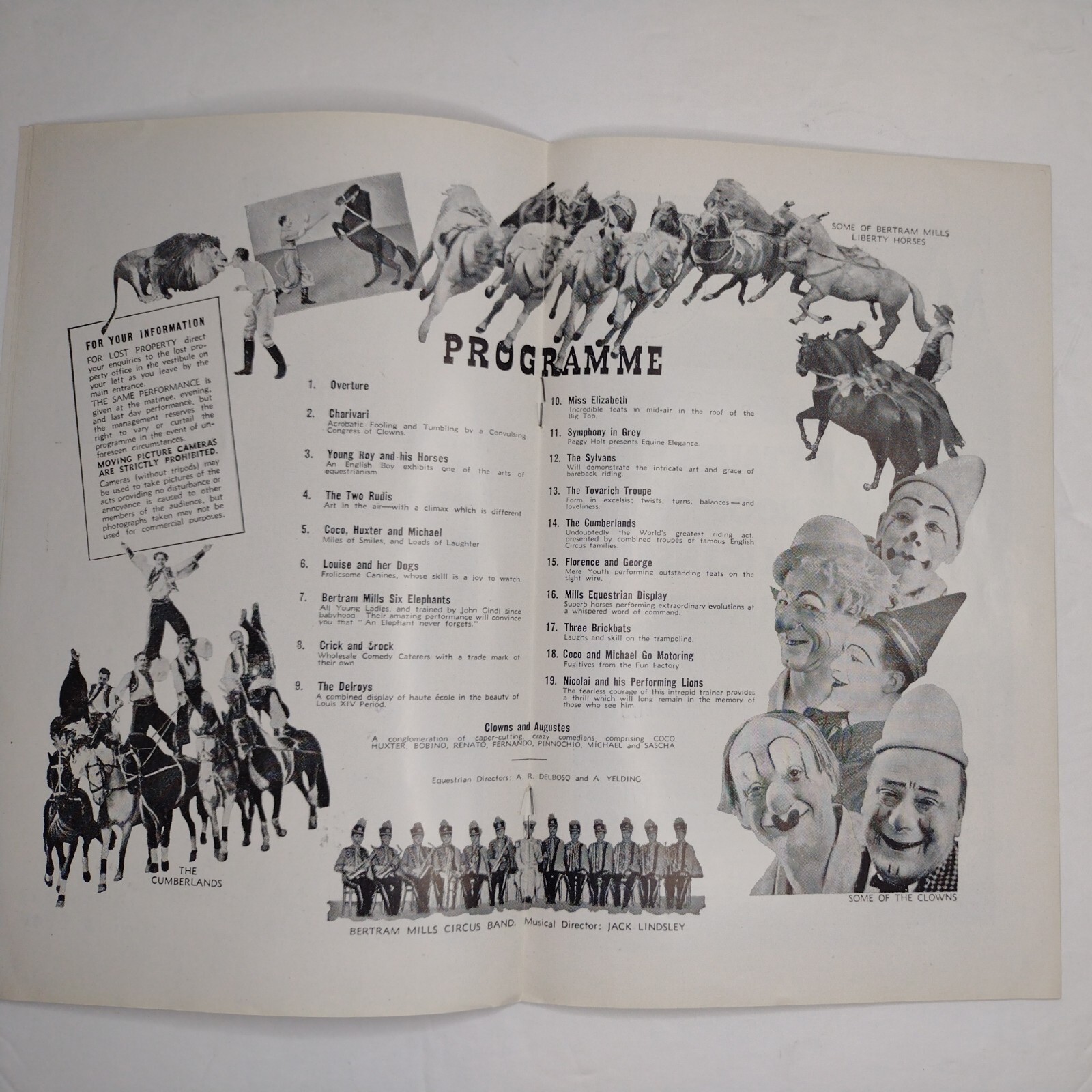 Vintage 1947 Bertram Mills Circus 12-page Program/Booklet for Great Britain Tour