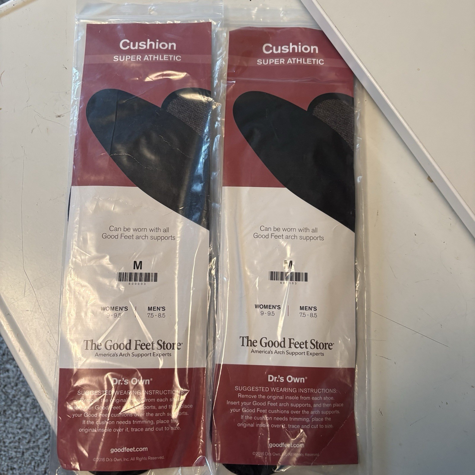 The Good Feet Store Super Athletic Insole Cushion Inserts Medium Unisex 2 Pairs