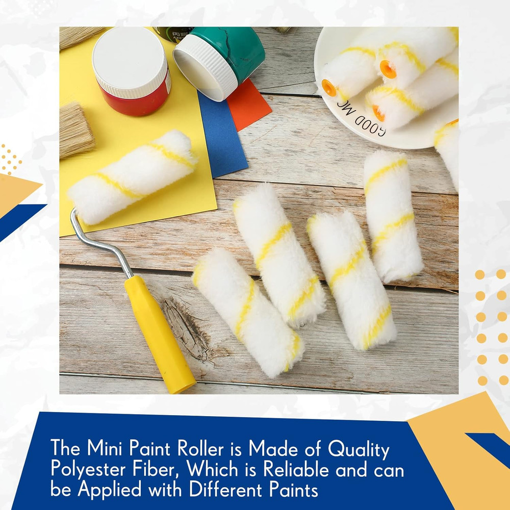 500 Mini Paint Roller Covers - 4" Microfiber Refills for DIY Projects
