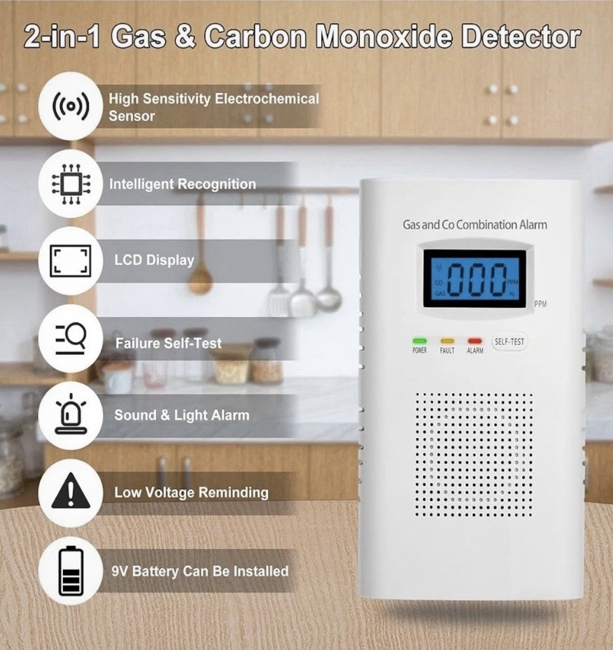 KH-522 Carbon Monoxide & Gas Detector Alarm – Home Safety – Open Box