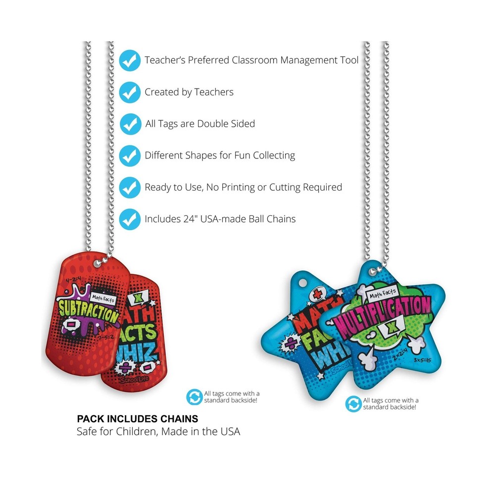 Build & Encourage Young Students' Basic Math Skills Brag Tag Value Pack: 500 ...