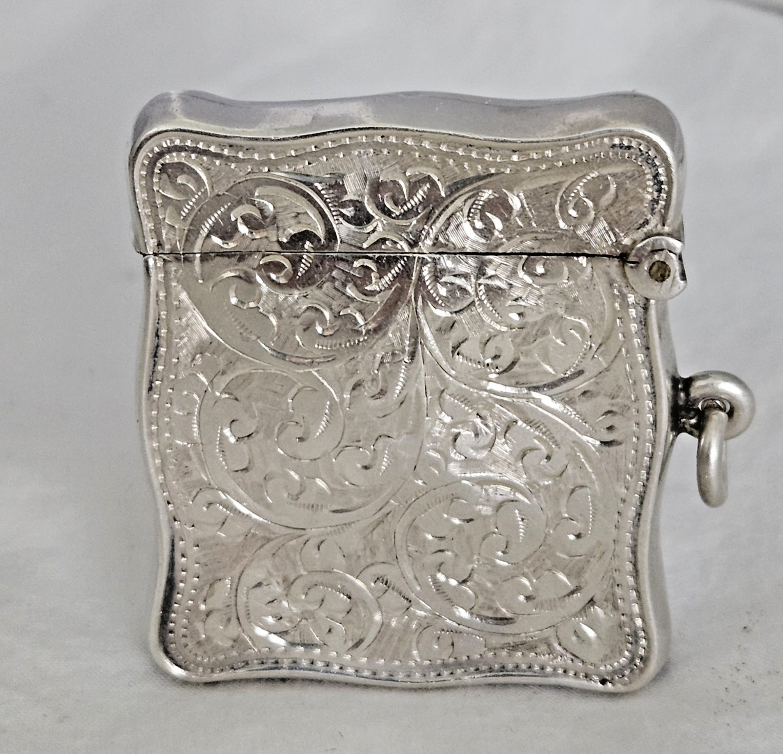 ART NOUVEAU STERLING MATCH SAFE BY SOLOMON BLANCKENSEE &SON LTD. BIRM, ENGLAND