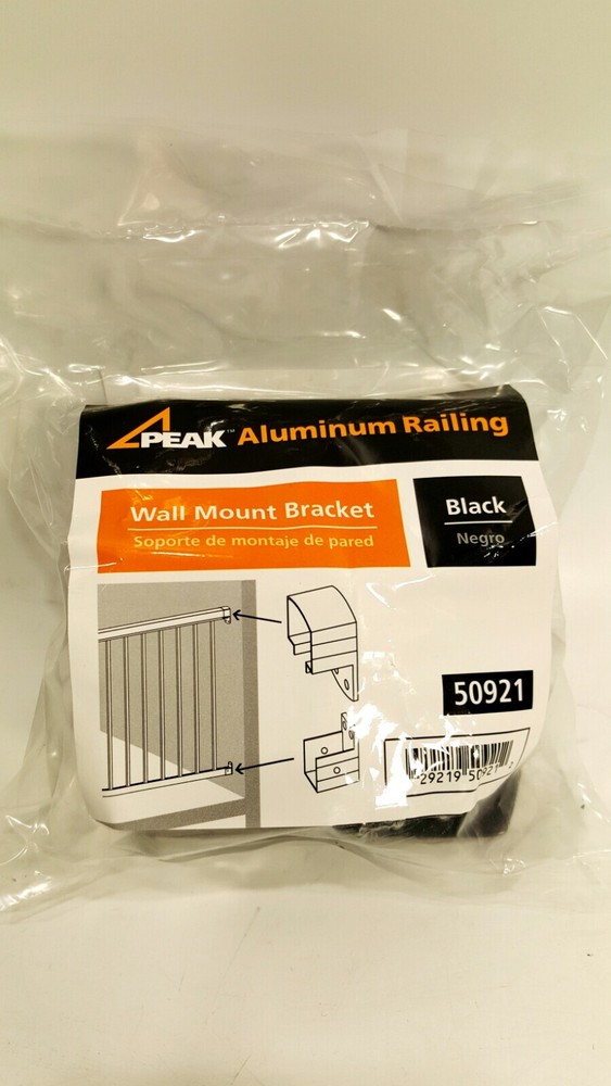 Black Aluminum Deck Railing Wall Mount Bracket Kit | Peak In