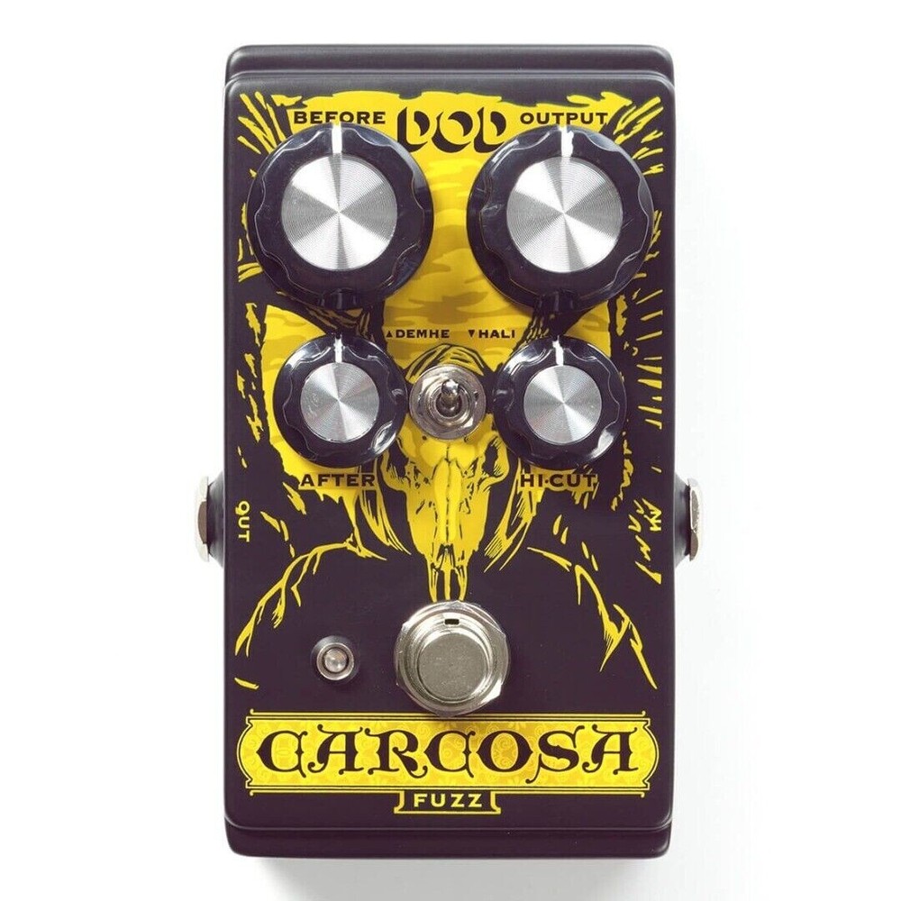 DigiTech DOD Carcosa Analog Fuzz Guitar Effects Pedal W/ Two Patch Cables