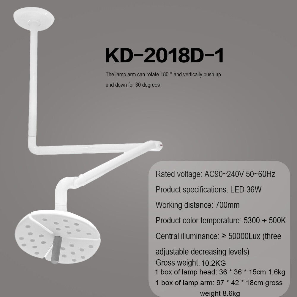 36W Ceiling Dental Shadowless Operation Lamp Surgery Exam Light + Touch Switch