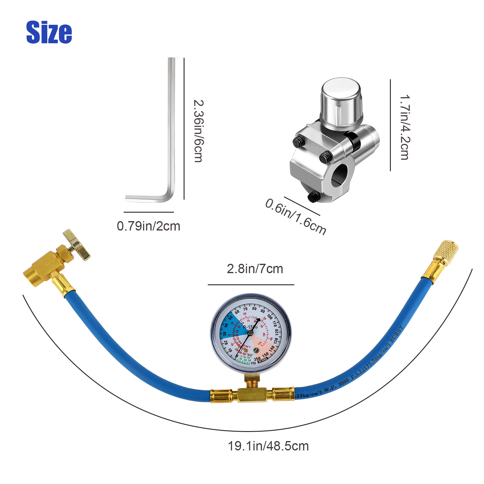 BPV31 Bullet Piercing Tap Valve Kit Refrigerator Fluoridation w/ Pressure Gauge