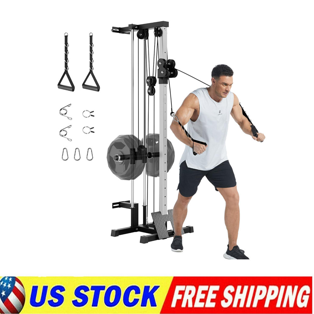 ✨Wall Mount Cable Station LAT Pulldown Machine w/18 Positions Dual Pulley System
