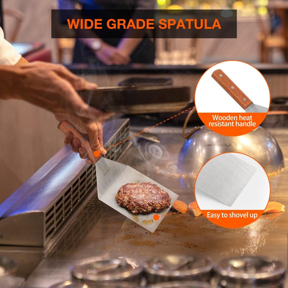 onlyfire Professional Barbecue Tool Kit Grill Griddle Tools Flat Top Griddle ...