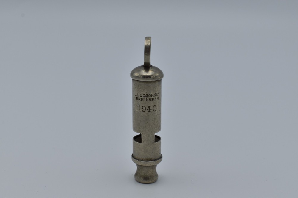 WW2 Military Issue 1940 J.Hudson Whistle Broad Arrow Marked