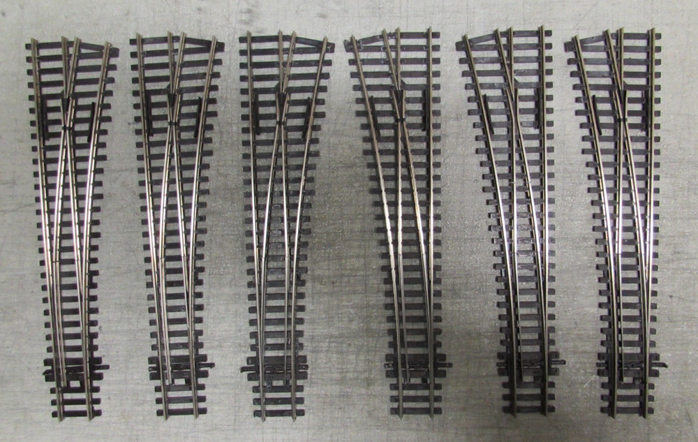 6 PECO NICKLE/SILVER SWITCH TURNOUTS HO SCALE (LOT 370)