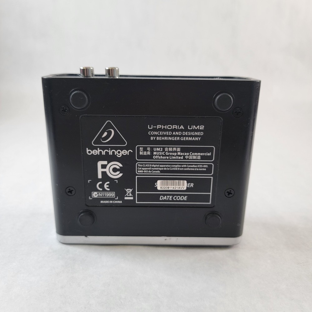 Behringer U-PHORIA UM2 Audiophile 2x2 USB Audio Interface ONLY untested