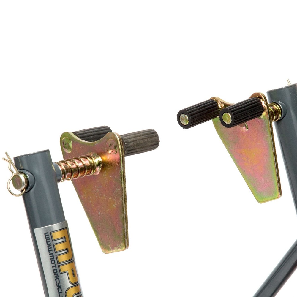 Motorcycle Front and Rear Paddock Stand with V-Adapter Combo Pack