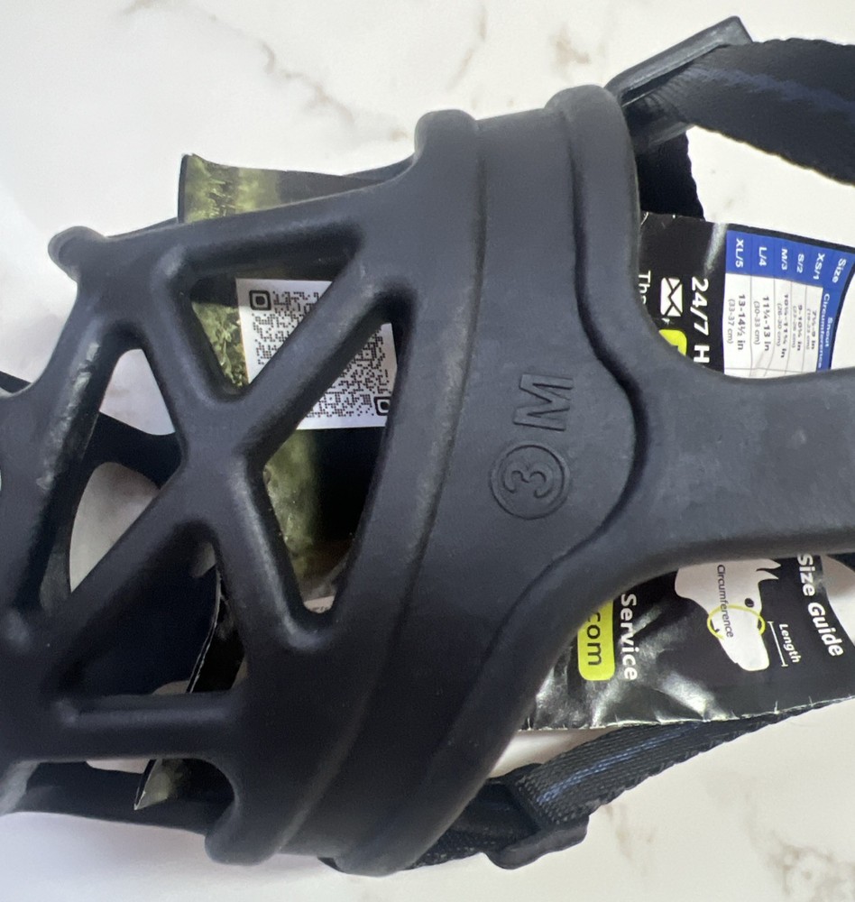 Dog Muzzle 3 Medium Black Adjustable Straps 3M Size