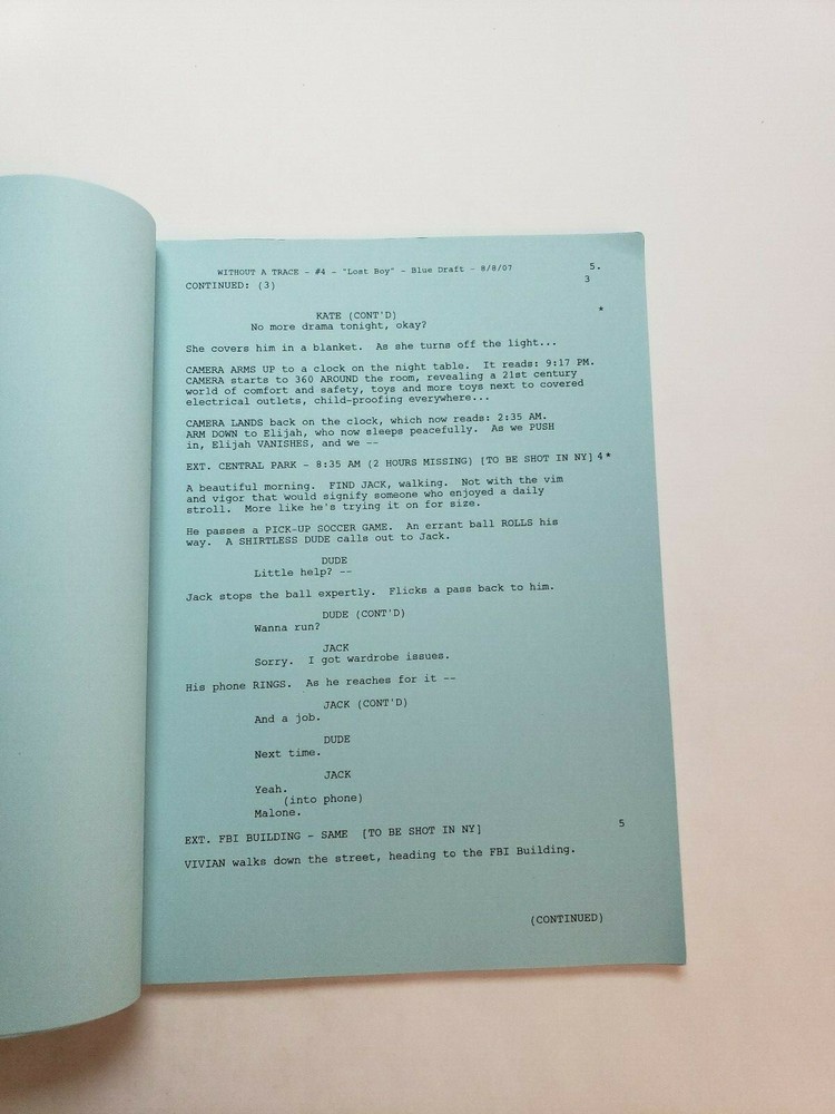 WITHOUT A TRACE / Byron Balasco 2007 TV Script, Poppy Montgomery "Lost Boy"