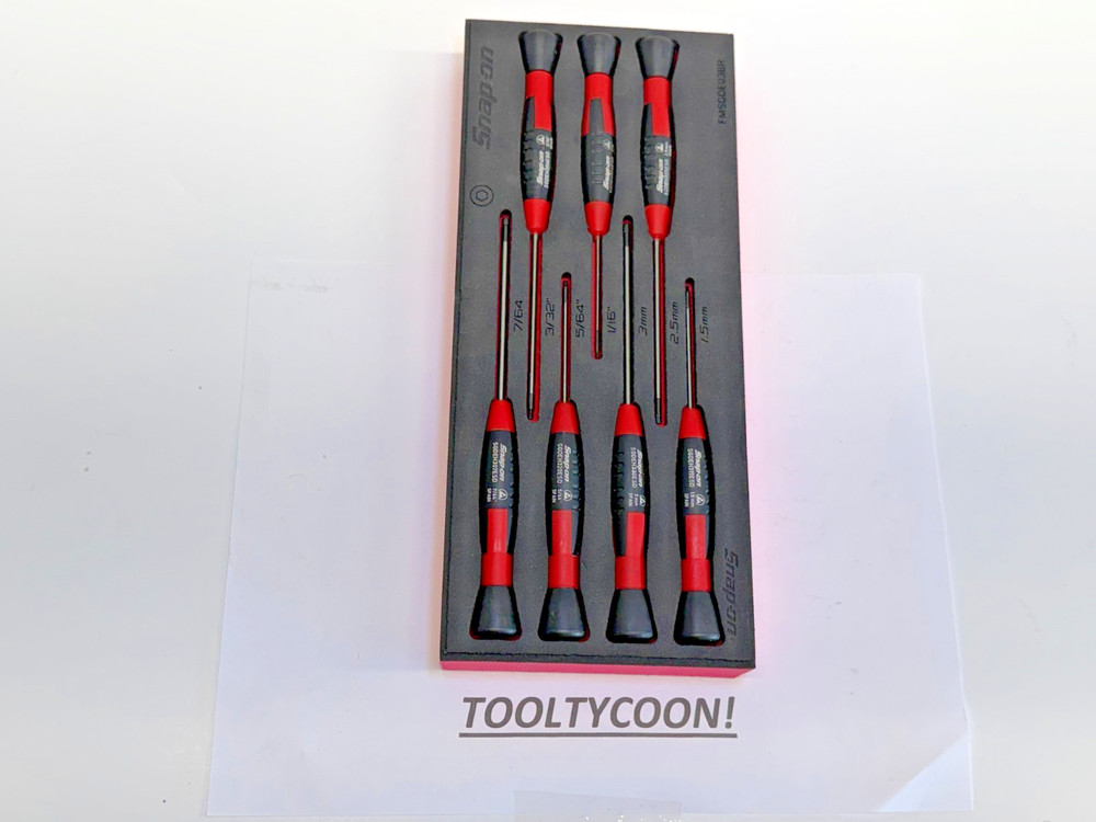 Snap-on Tools NEW 7pc Electronic Mini Hex Screwdriver Foam Set SGDEH70ESDFR