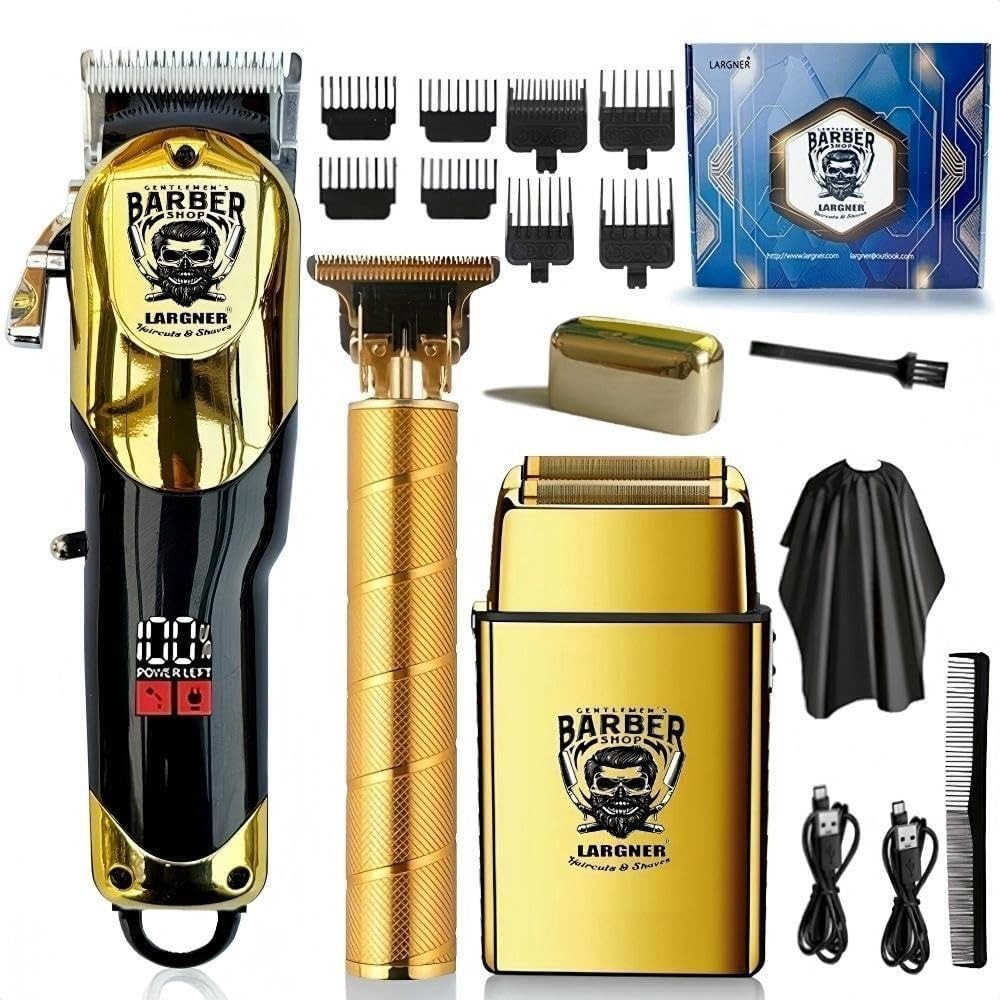 Professional Hair Clippers for Men, Cordless Barber Clippers and Trimmer Set