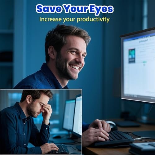 Blue Light Blocking Screen Protector for 32" 16:9 Computer Monitors, Removable