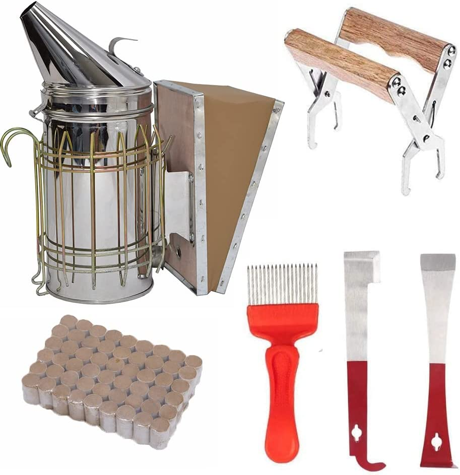 Beekeeping Supplies Tools Set, Beekeeping Kit Bee Smoker Starter Kit Included Be