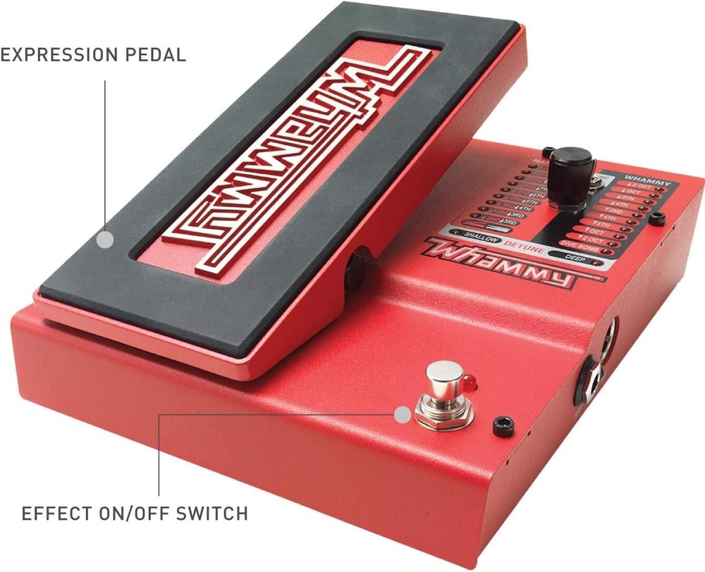 DigiTech Whammy (5th Gen) 2-Mode Pitch-shift Effect w True Bypass & 2 Patch cabl