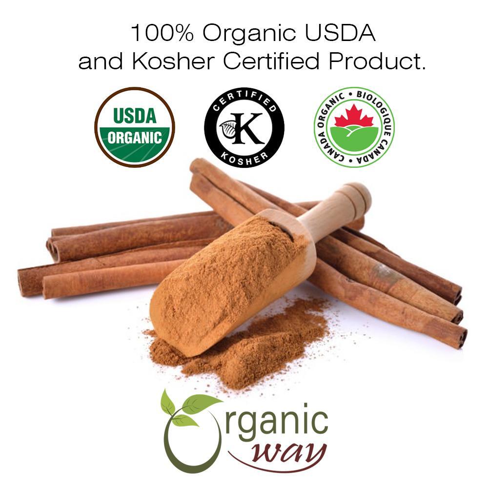 Organic Way Cinnamon Cassia Sticks - Organic, Kosher & USDA Certified