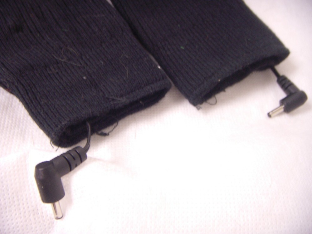 BLACK MOTORCYCLE HEATED SOCKS WITH CORDS