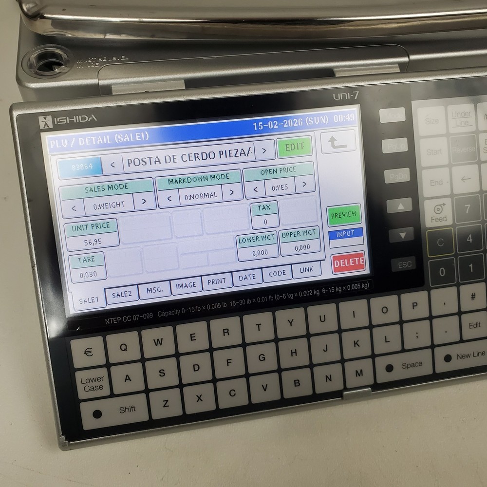 Ishida Uni-7 Computing Retail Scale with Printer