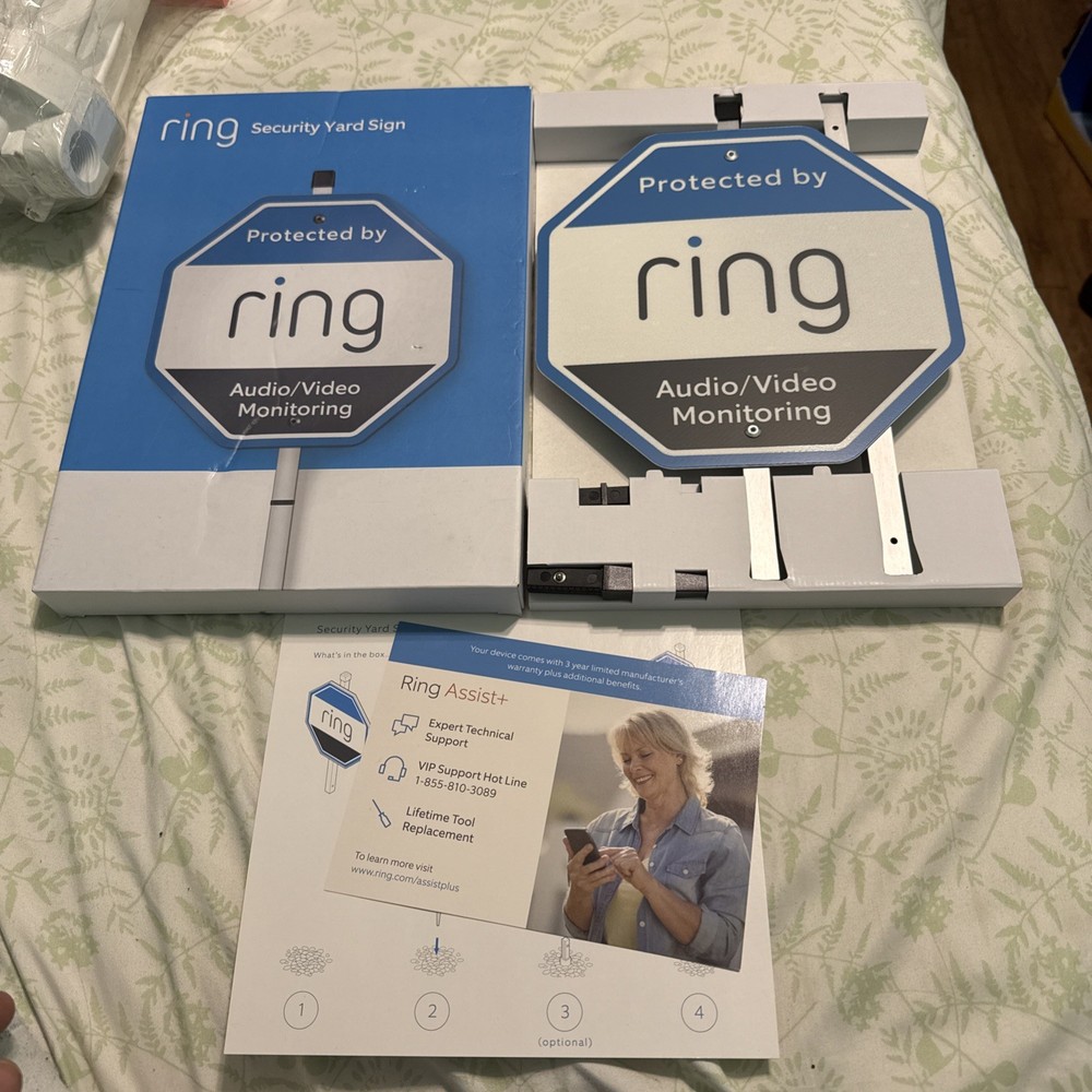 Ring Home Security Yard Sign White New Open Box