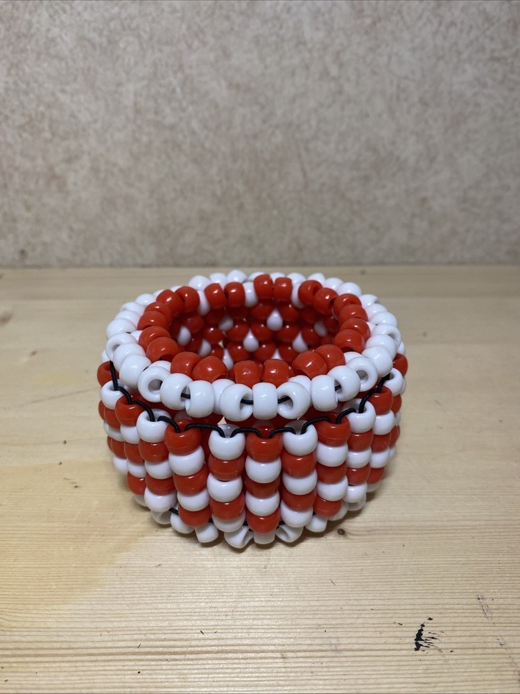 Handmade Kandi Rotator Cuff Red White