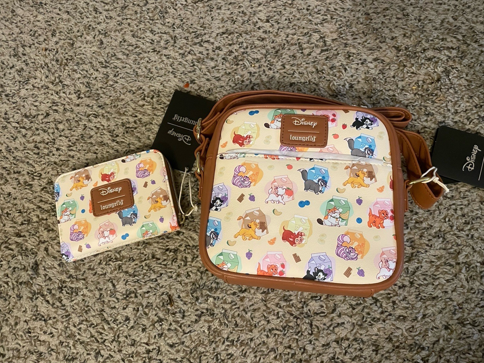 Loungefly Disney Cats Milk Cartons Crossbody Bag & Wallet Set