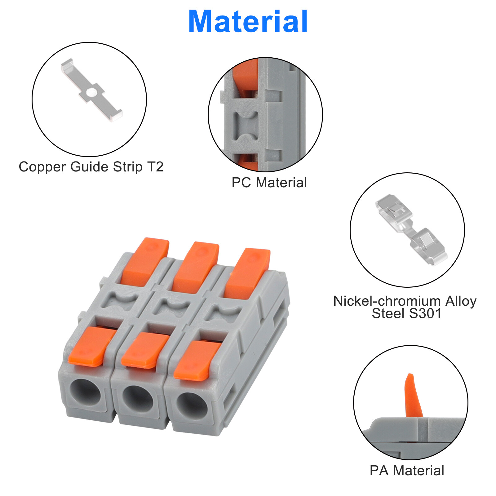 60pcs Quick Connect Lever Wire Connectors Compact Inline Splicing Terminals