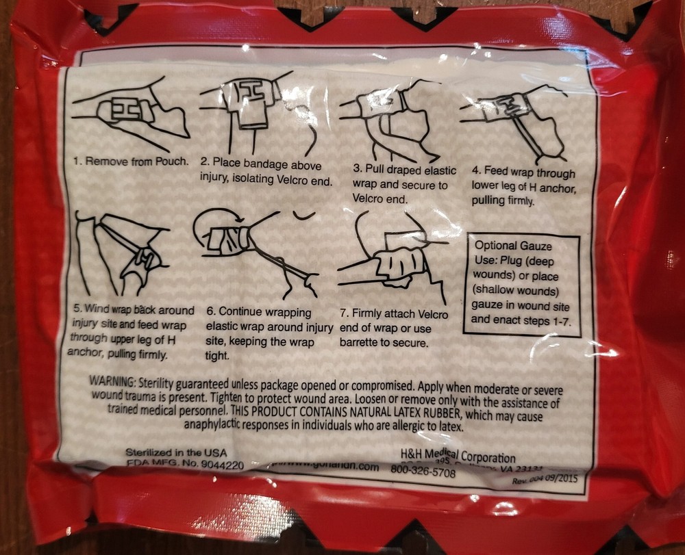 Military Issued H-Bandage Comprehensive Combat Dressing