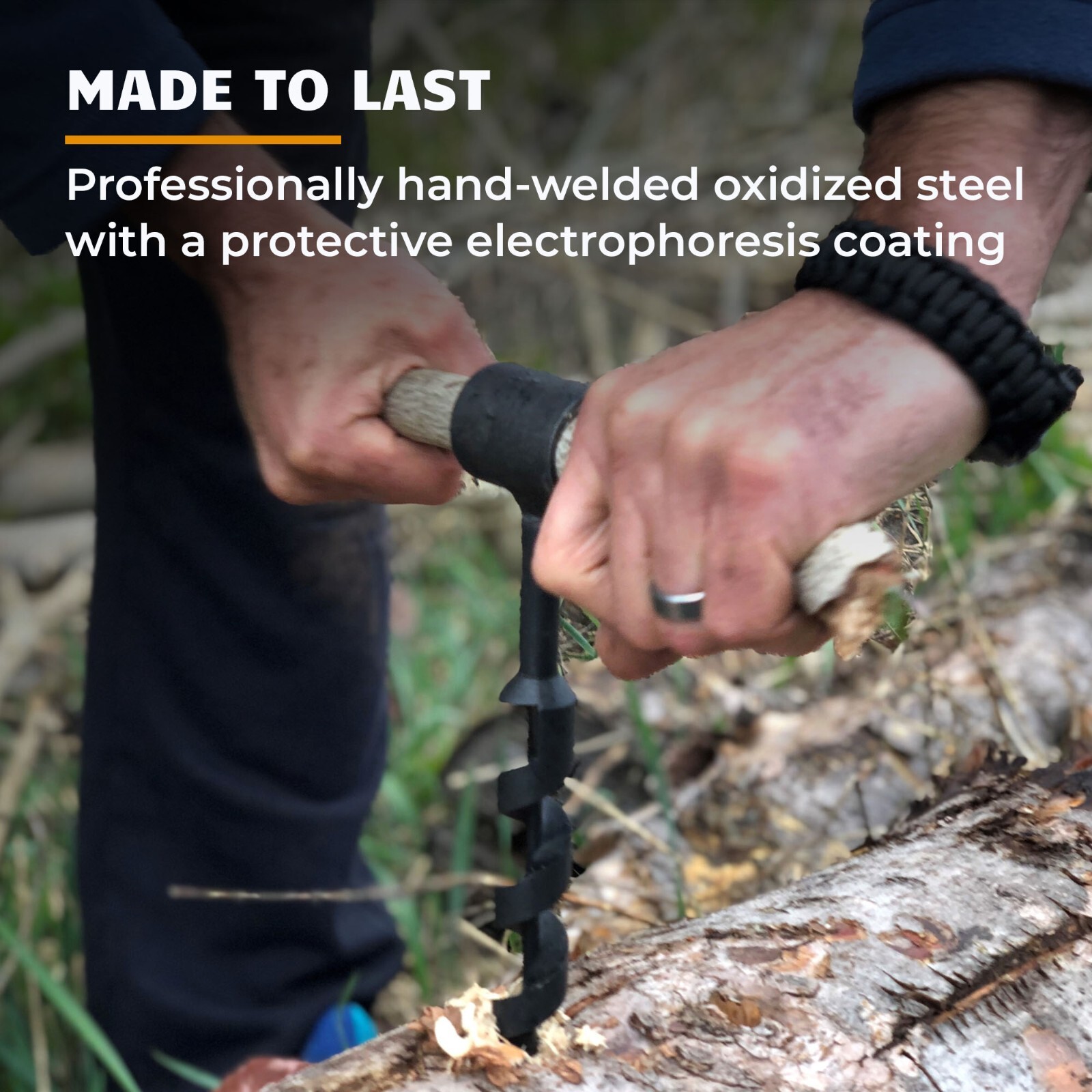 1 Inch Bushcraft Survival Scotch Eye Auger Manual Drill Bit and Hand Wood Auger