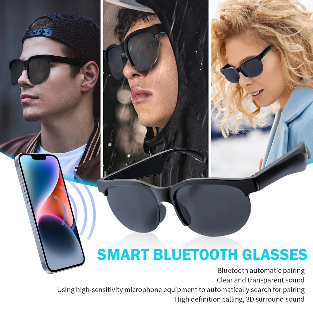 Smart Glasses Black Frame USB Connectivity Includes Charging Cable and Box