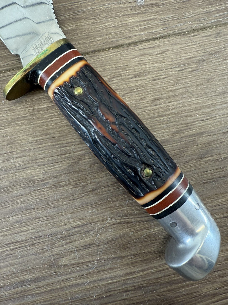 WESTERN KNIVES H39 FIXED BLADE HUNTING KNIFE WITH SCABBARD MADE IN U (WCP036169)