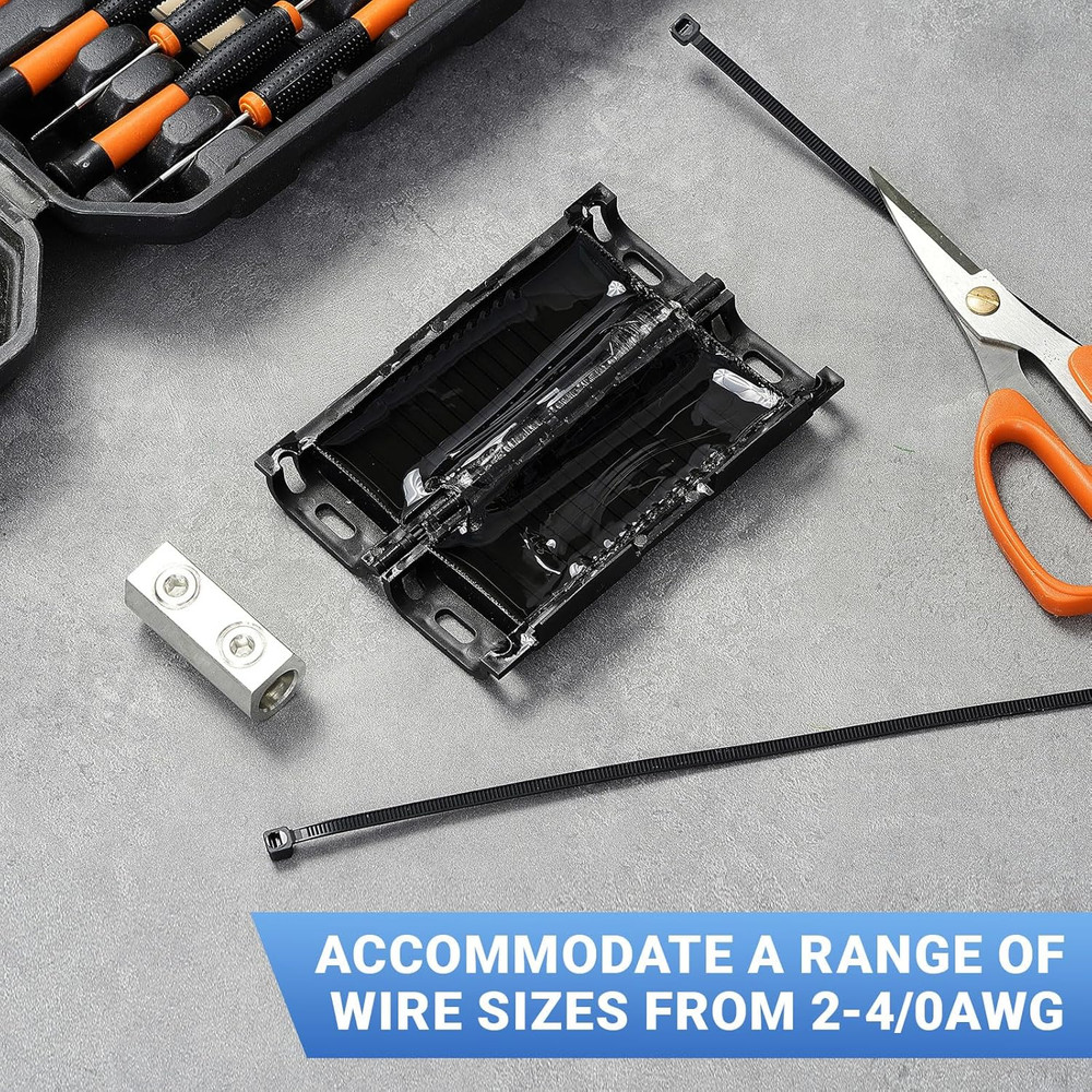 2 Sets 2-4/0 AWG Range Underground Wire Splice Kit with Protective Ca