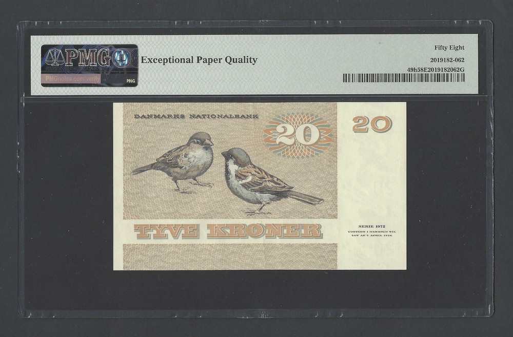 Denmark 20 Kroner 1988 P49h About Uncirculated