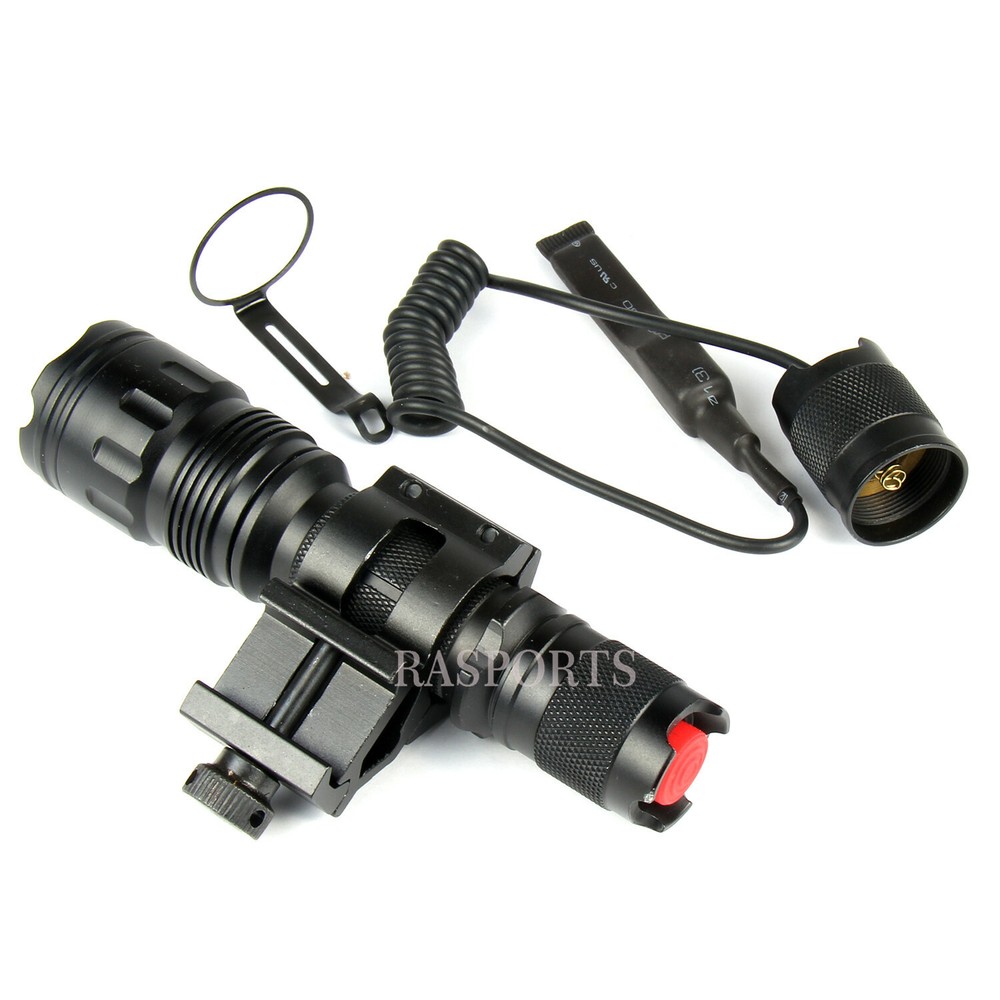 Flashlight 300 Lumens Strobe Flash Light w/ 45 Degree Offset Mount