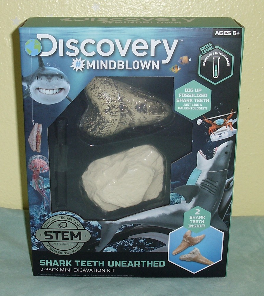Discovery Mindblown Shark Teeth Unearthed NIB Stem 2 Pack Ages 6+