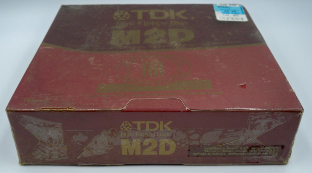 TDK M2D Mini Floppy Disk 10 Pack Double Sided Double Density Sealed Vintage