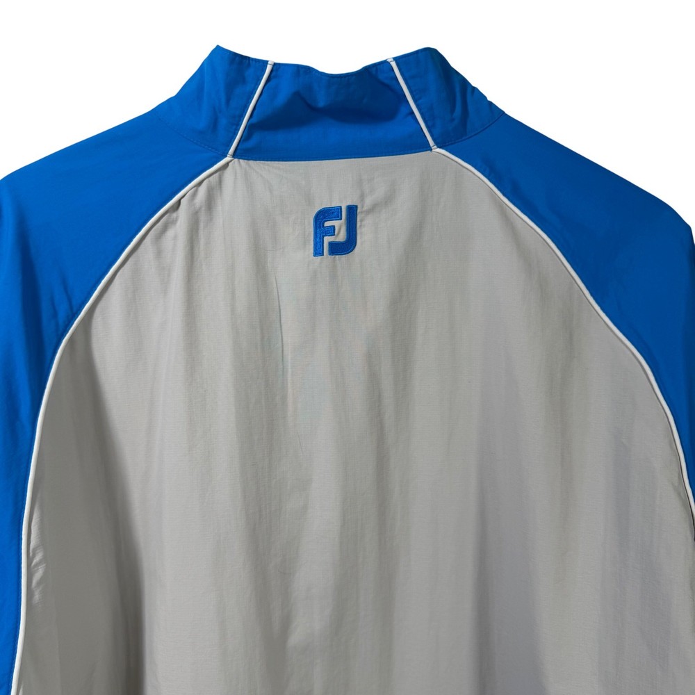 FootJoy Men's 1/4 Zip Golf Pullover Blue Gray Windbreaker Jacket Large