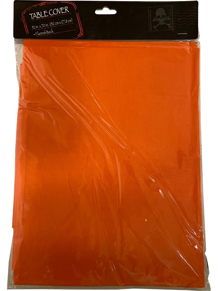 Solid Color Halloween Orange Flannelback Tablecover Decoration