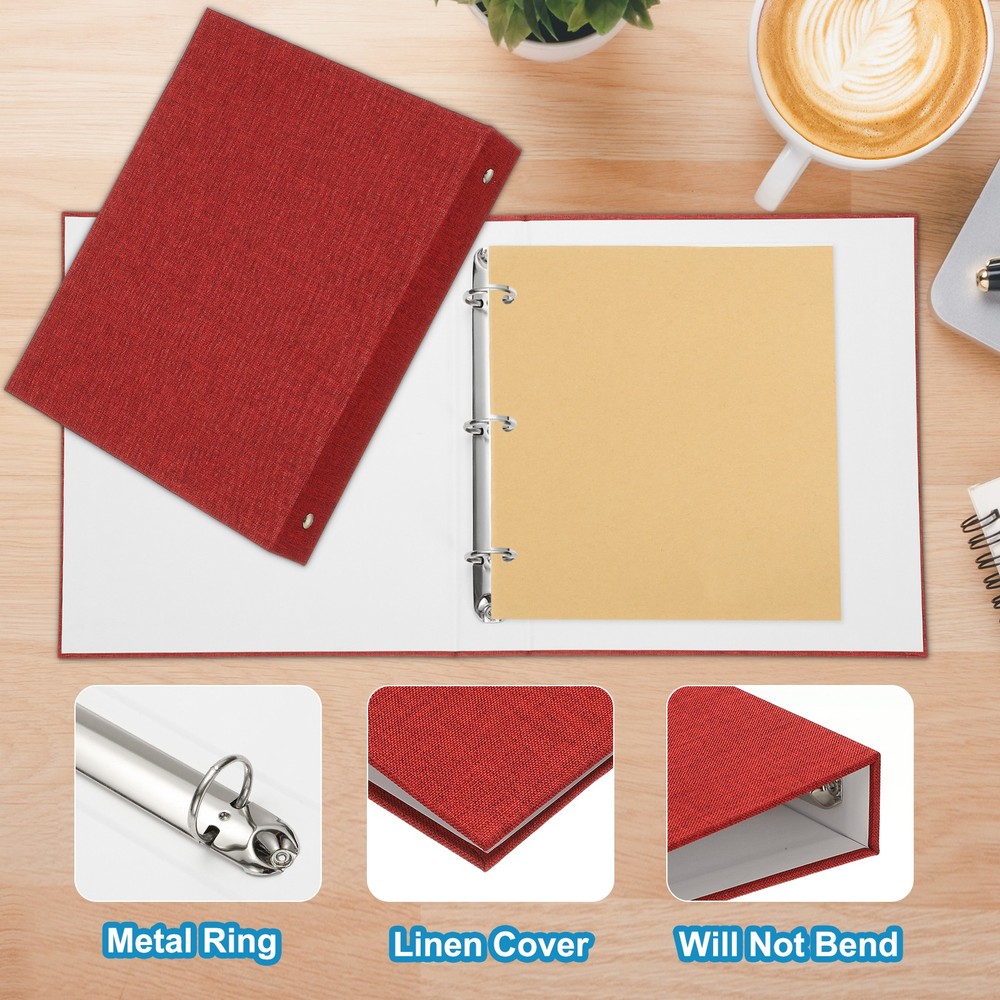 3 Ring Binder, 2 Pcs A5 Size Flexible Round Binder, Red