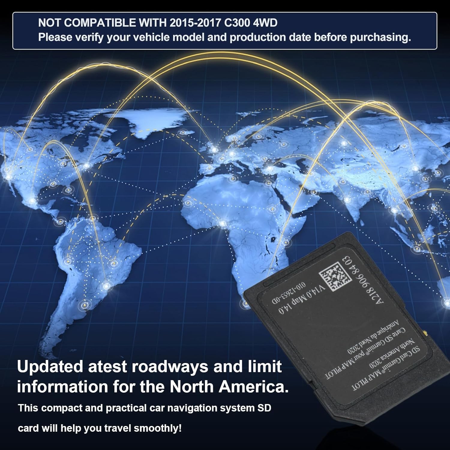 Navigation SD Card Fits for Mercedes Garmin Map Pilot B C E GLC300 CLA250 GLA250