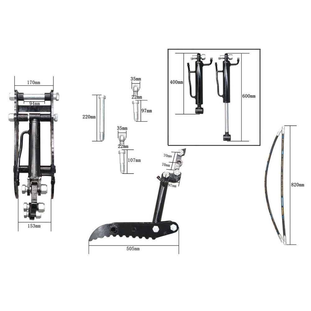 Hydraulic Thumb Clip For Mini Excavator Smail Digger Attachment,