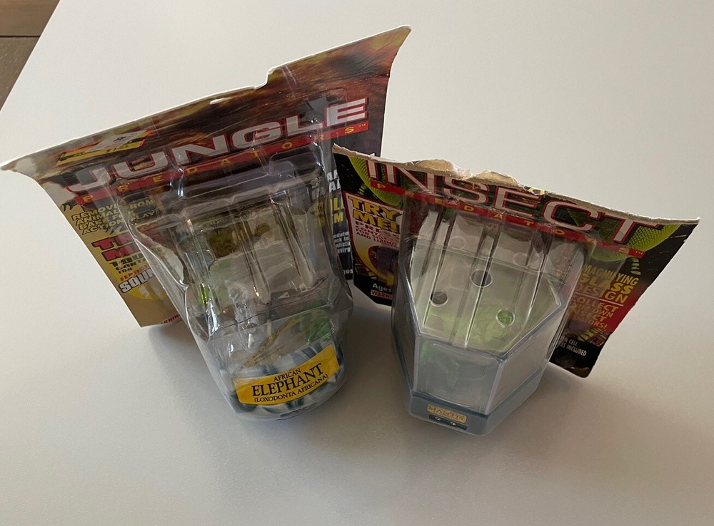 1993 Trendmasters Jungle Predators Elephant & Insect Praying Mantis In Package