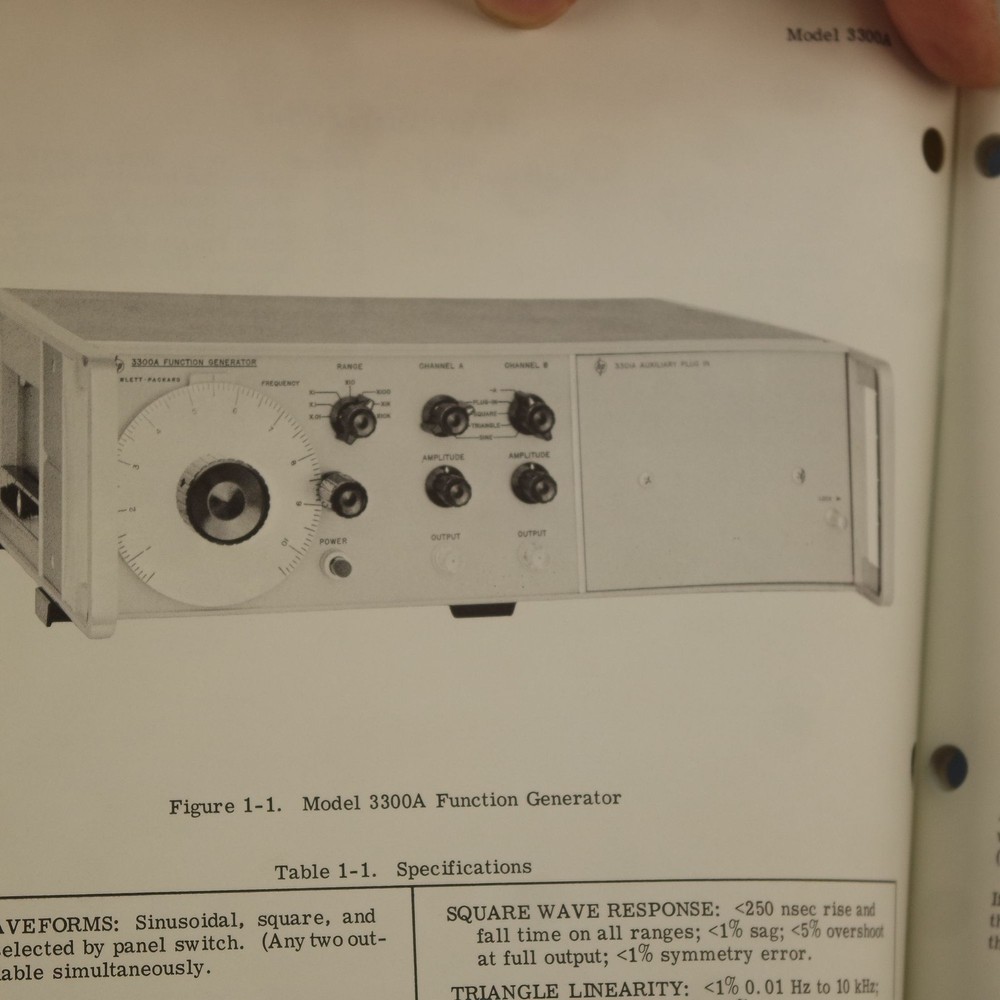 HP 3300A Function Generator Operating & Service Manual