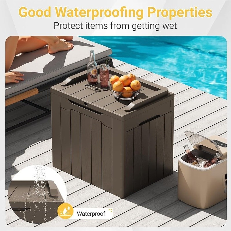 Weatherproof Outdoor Storage Box Lockable Security Multi-Purpose Deck Organizer